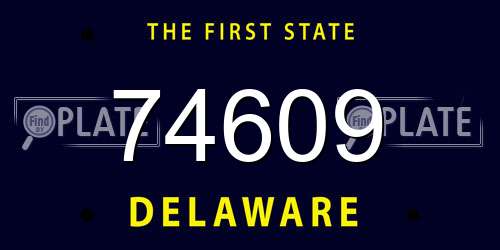 74609 Delaware License Plate