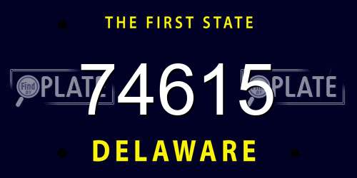 74615 Delaware License Plate