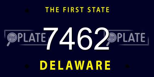 7462 Delaware License Plate