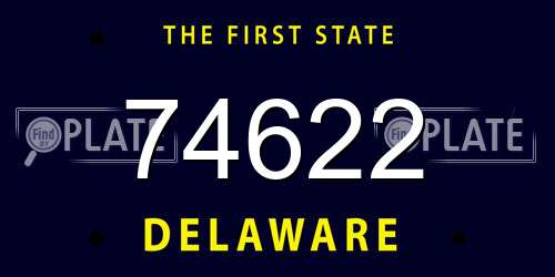 74622 Delaware License Plate
