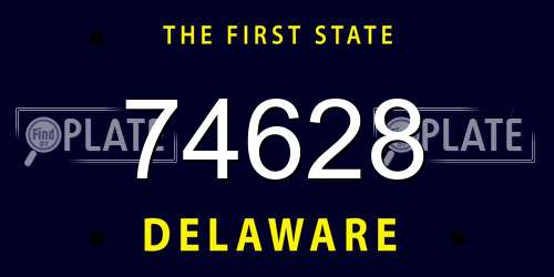 74628 Delaware License Plate