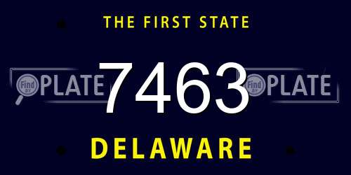7463 Delaware License Plate