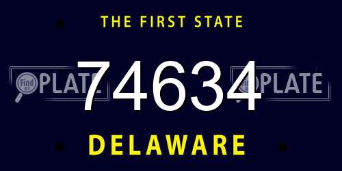74634 Delaware License Plate