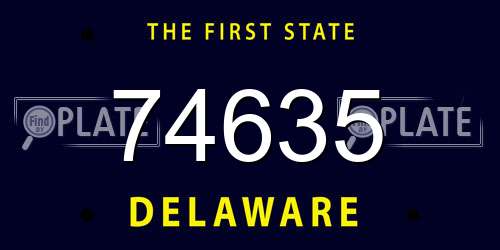 74635 Delaware License Plate