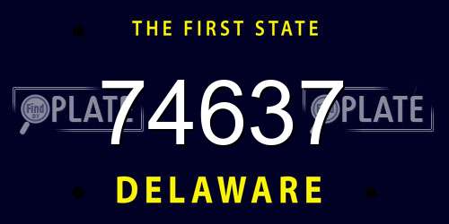 74637 Delaware License Plate