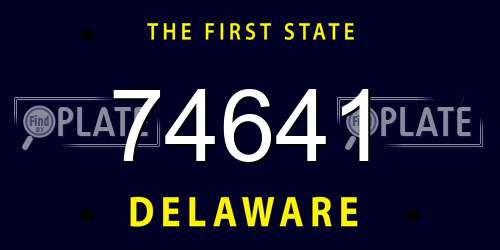 74641 Delaware License Plate