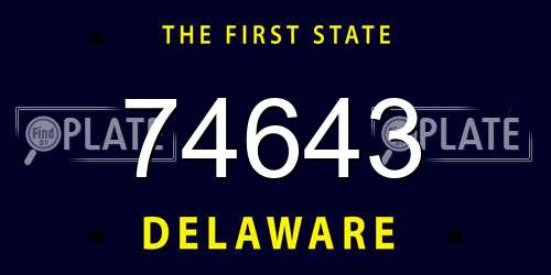 74643 Delaware License Plate