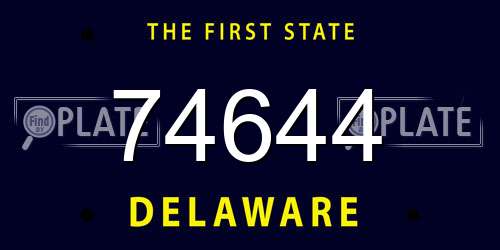 74644 Delaware License Plate