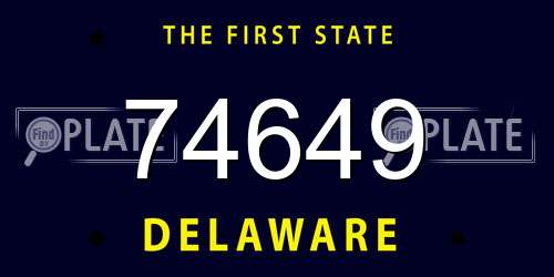 74649 Delaware License Plate