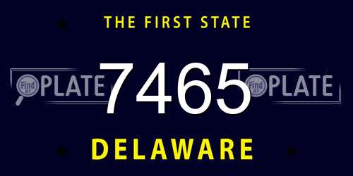 7465 Delaware License Plate
