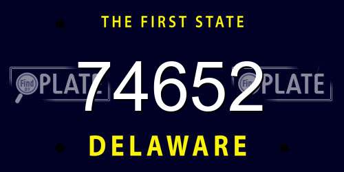 74652 Delaware License Plate