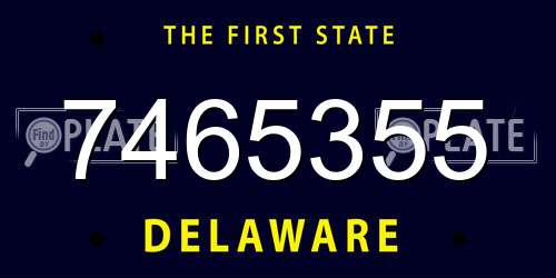 7465355 Delaware License Plate