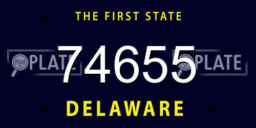 74655 Delaware License Plate