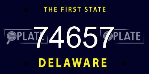 74657 Delaware License Plate