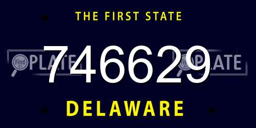 746629 Delaware License Plate