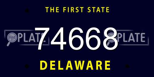 74668 Delaware License Plate