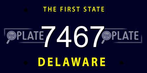 7467 Delaware License Plate