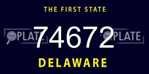74672 Delaware License Plate