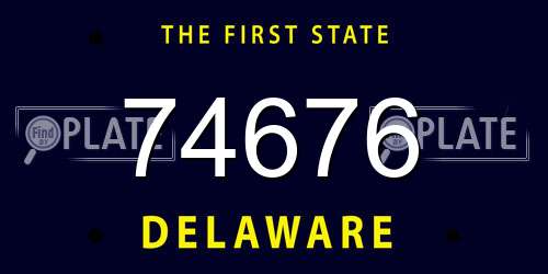 74676 Delaware License Plate