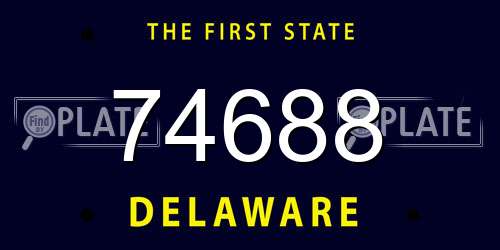 74688 Delaware License Plate