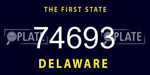 74693 Delaware License Plate