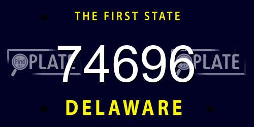 74696 Delaware License Plate