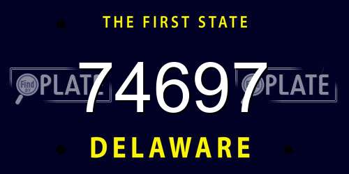 74697 Delaware License Plate