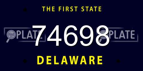 74698 Delaware License Plate