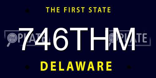 746THM Delaware License Plate