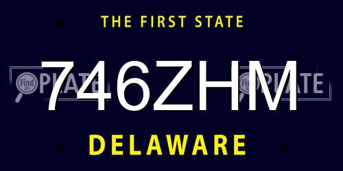 746ZHM Delaware License Plate