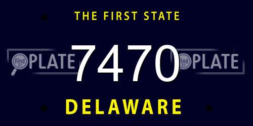 7470 Delaware License Plate