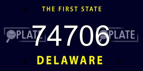 74706 Delaware License Plate
