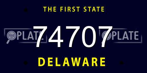74707 Delaware License Plate