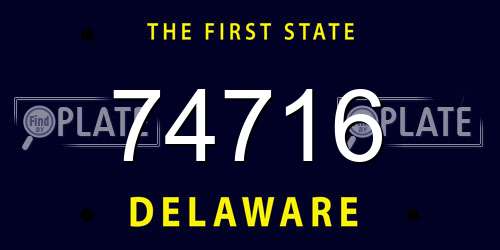 74716 Delaware License Plate