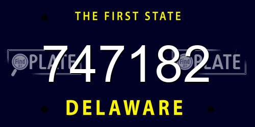 747182 Delaware License Plate