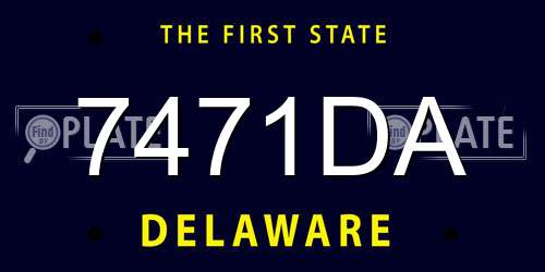 7471DA Delaware License Plate