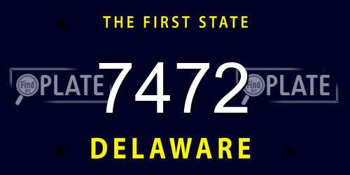7472 Delaware License Plate