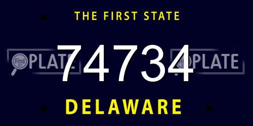 74734 Delaware License Plate