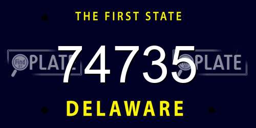 74735 Delaware License Plate