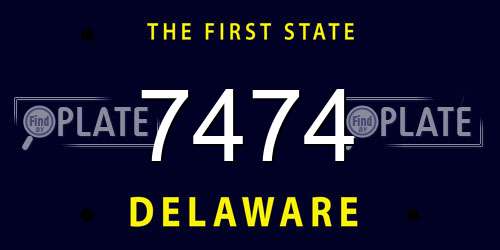 7474 Delaware License Plate