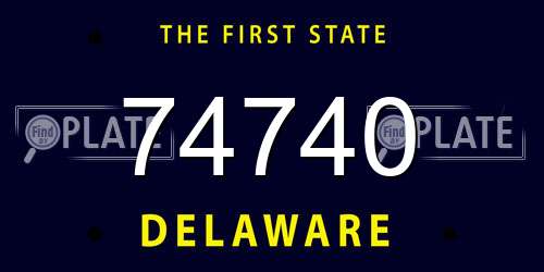 74740 Delaware License Plate