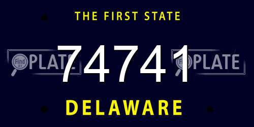 74741 Delaware License Plate
