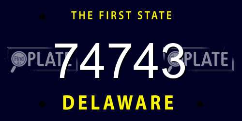 74743 Delaware License Plate