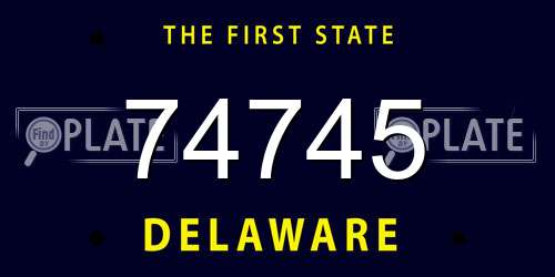 74745 Delaware License Plate