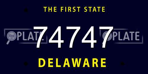 74747 Delaware License Plate