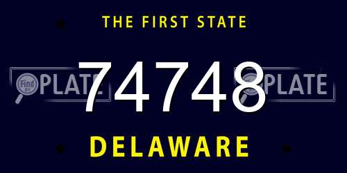 74748 Delaware License Plate