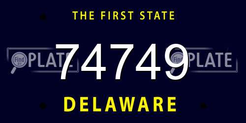 74749 Delaware License Plate