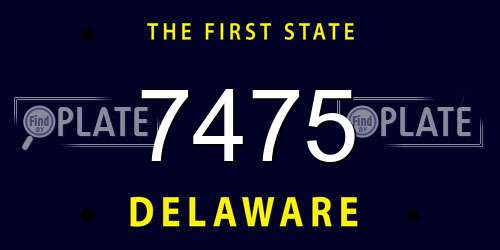 7475 Delaware License Plate