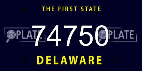 74750 Delaware License Plate