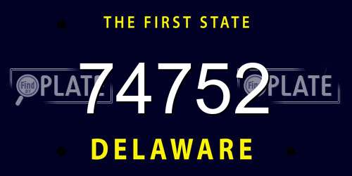 74752 Delaware License Plate